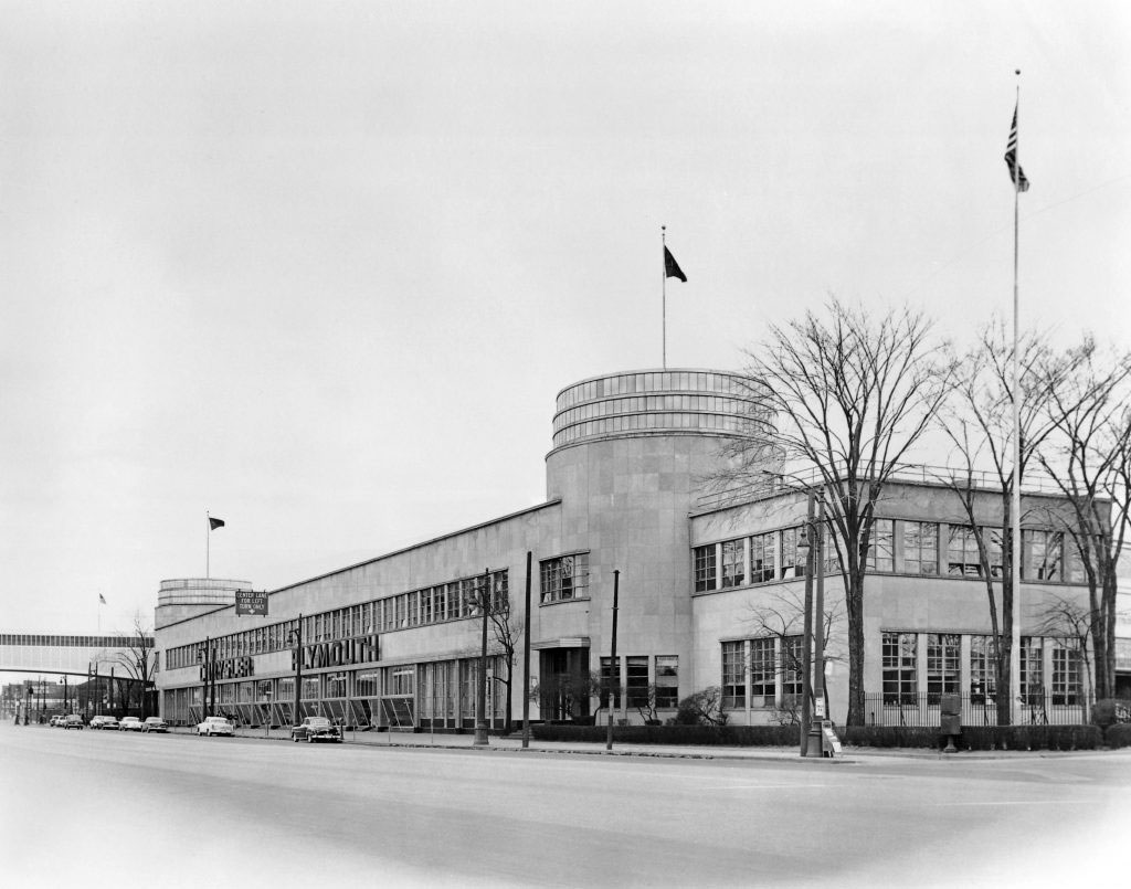 Chrysler Jefferson Avenue Plant showroom on East Jefferson Avenue from the early 1960s.
